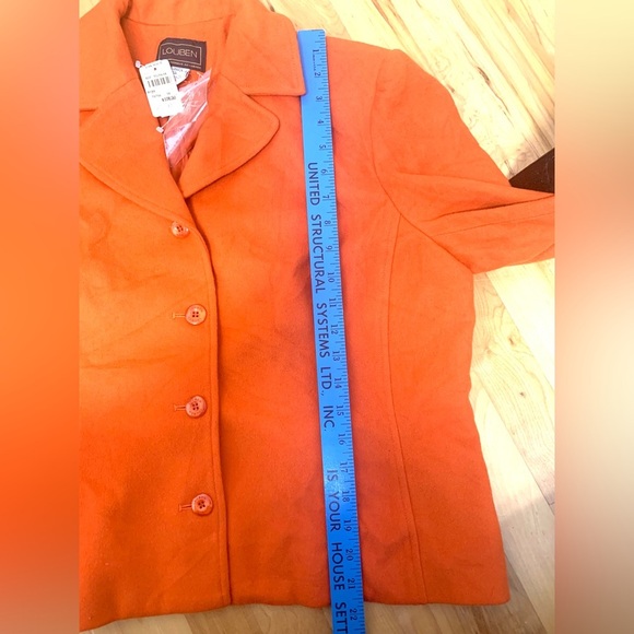 Louben Brand Cashmere Blend Women's Orange Blazer  Plus Size 16 NWT - Picture 12 of 12